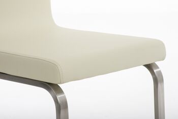 Vaccolino Chaise de salle à manger Cuir artificiel Crème 6x50cm 4