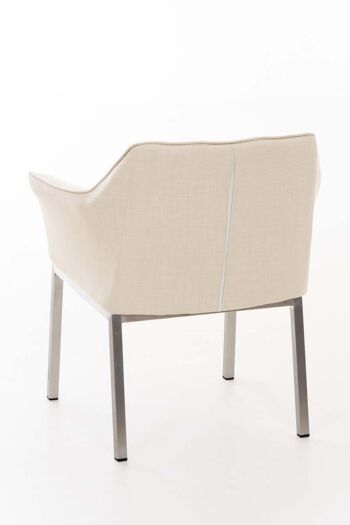 Mangani Chaise de salle à manger Tissu Crème 13x63cm 2