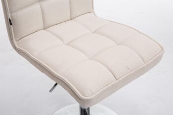 Lapio Chaise de salle à manger Tissu Crème 7x59cm 5