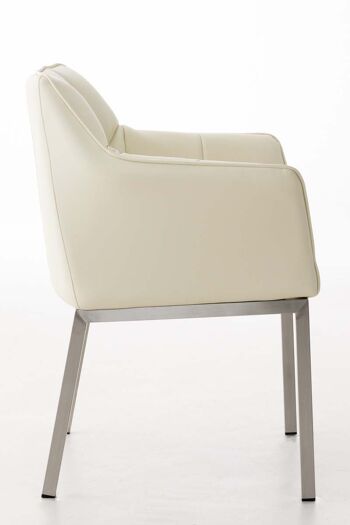 Annicco Chaise de salle à manger Cuir artificiel Crème 13x63cm 3