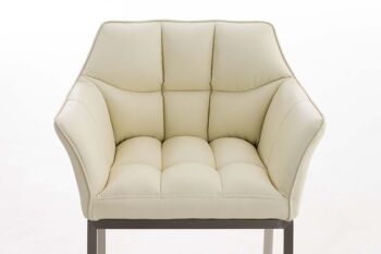 Annicco Chaise de salle à manger Cuir artificiel Crème 13x63cm 5