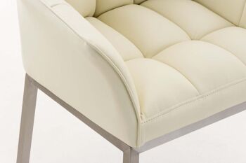 Annicco Chaise de salle à manger Cuir artificiel Crème 13x63cm 6