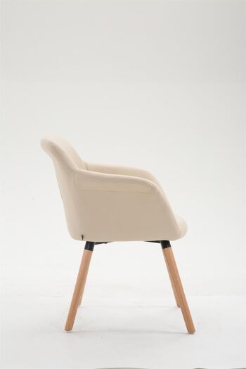 Capannoli Chaise de salle à manger Cuir artificiel Crème 7x62cm 3