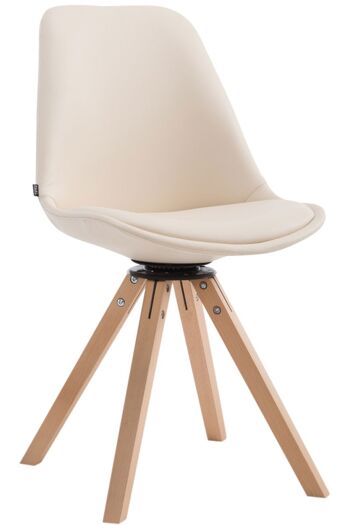 Bertolai Chaise de salle à manger Cuir artificiel Crème 6x56cm 1