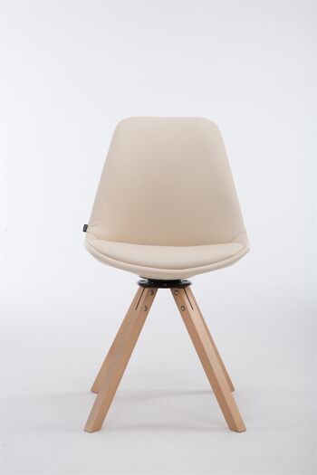 Bertolai Chaise de salle à manger Cuir artificiel Crème 6x56cm 2