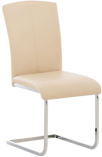 Breccia Chaise de salle à manger Cuir artificiel Crème 6x57cm 1