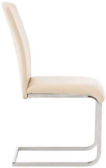 Breccia Chaise de salle à manger Cuir artificiel Crème 6x57cm 2
