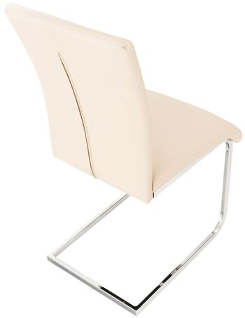 Breccia Chaise de salle à manger Cuir artificiel Crème 6x57cm 3