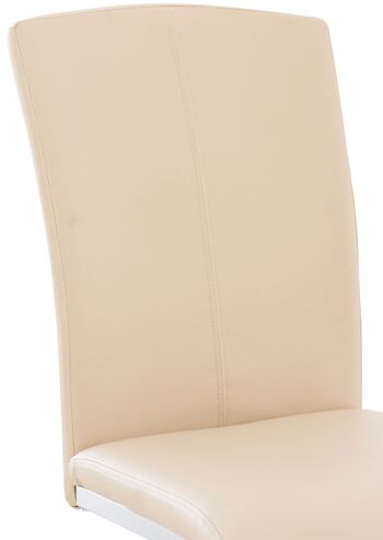 Breccia Chaise de salle à manger Cuir artificiel Crème 6x57cm 4