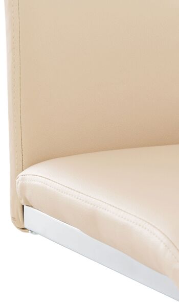 Breccia Chaise de salle à manger Cuir artificiel Crème 6x57cm 5