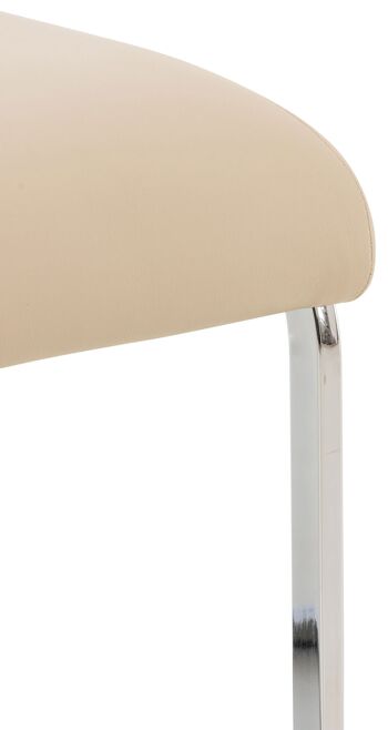 Breccia Chaise de salle à manger Cuir artificiel Crème 6x57cm 6