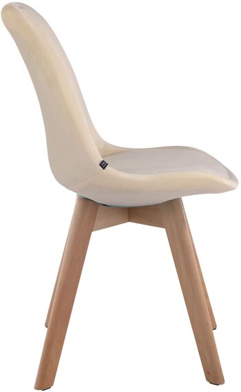 Sassello Chaise de salle à manger Velours Crème 6x55cm 2