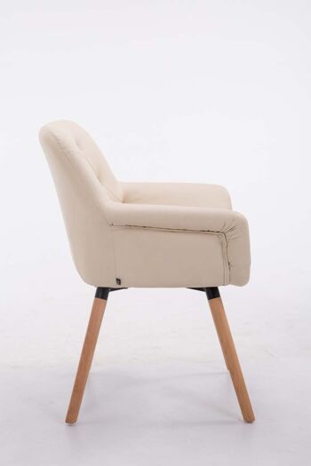 Treviso Chaise de salle à manger Cuir artificiel Crème 12x60cm 3