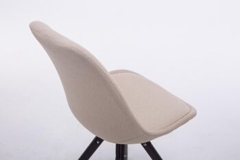 Beverino Chaise de salle à manger Tissu Crème 6x56cm 5