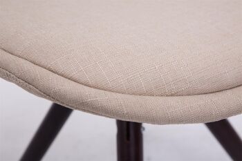 Beverino Chaise de salle à manger Tissu Crème 6x56cm 7