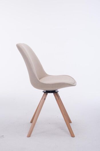 Follina Chaise de salle à manger Tissu Crème 6x56cm 2