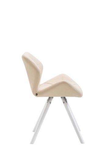 Gagliano Chaise de salle à manger Cuir artificiel Crème 6x52cm 3