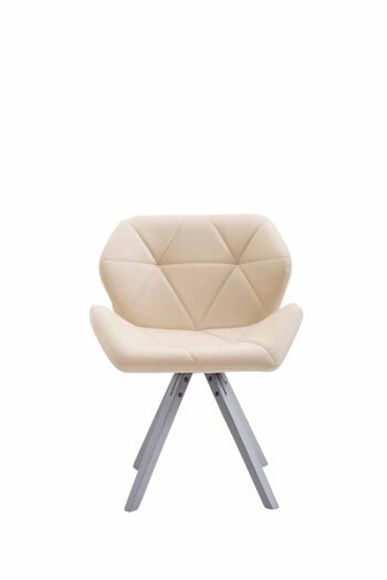 Ortolano Chaise de salle à manger Cuir artificiel Crème 6x52cm 1