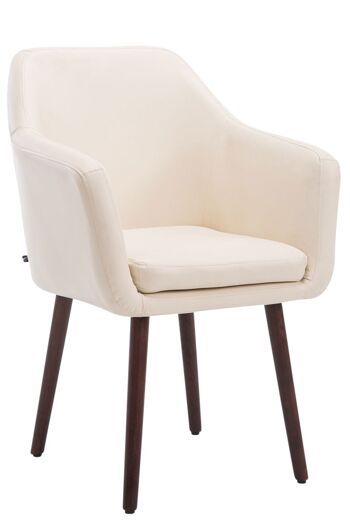 Fiesco Chaise de salle à manger Cuir artificiel Crème 10x57.5cm 1