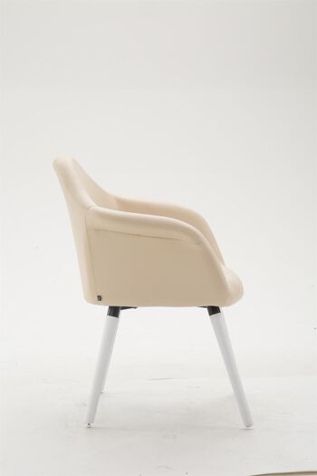 Curti Chaise de Salle à Manger Simili Cuir Crème 9x61cm 3