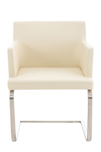 Longano Chaise de salle à manger Cuir artificiel Crème 13x60cm 2
