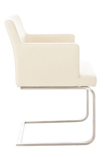 Longano Chaise de salle à manger Cuir artificiel Crème 13x60cm 3