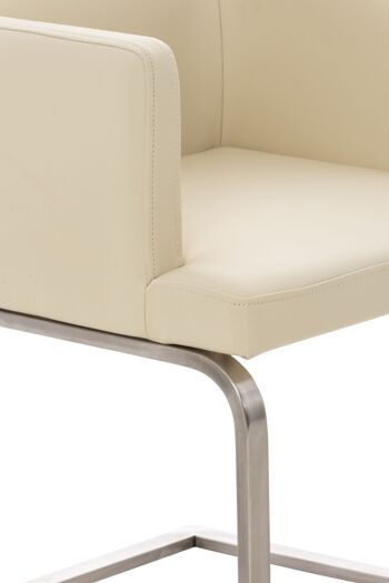 Longano Chaise de salle à manger Cuir artificiel Crème 13x60cm 5
