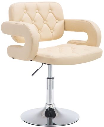 Scendamo Fauteuil Simili Cuir Crème 11x55cm 1