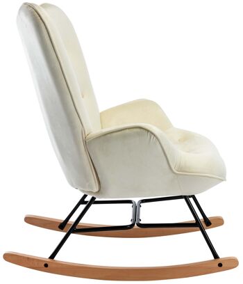 Calcinaia Rocking Chair Velours Crème 16x88cm 2