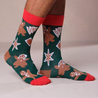 Gingerbread Man. Christmas socks. Unisex