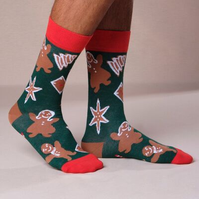 Bonhomme en pain d'épice Chaussettes de Noël. Unisexe