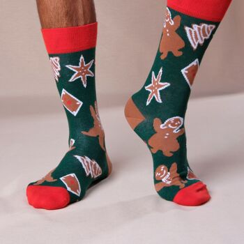 Bonhomme en pain d'épice Chaussettes de Noël. Unisexe 7