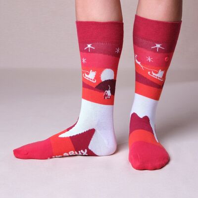 Landscape.  Christmas socks.  Unisex. 36-40