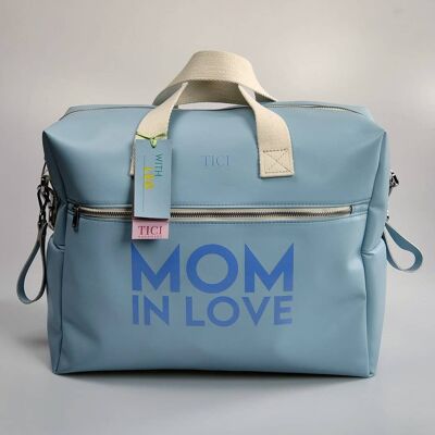Mommy Bag modello Asia | Borsa Passeggino Bio Celeste