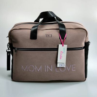 Mommy Bag modello Asia | Borsa Passeggino Nabuck Rosa