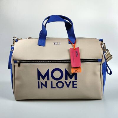 Mommy Bag modello Rose | Borsa Passeggino Avana e blu