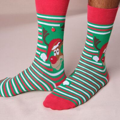 Reindeer. Christmas socks. Unisex