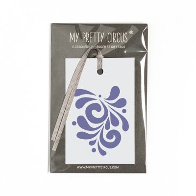 5 Hessian Christmas gift tags "Bembel" gray and blue made from 100% recycled paper