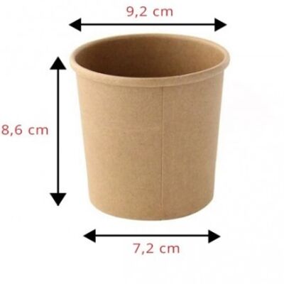 brown recycled kraft soup bowl 35cl