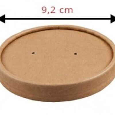 Ventilated cardboard lid Brown cardboard pot for soup bowl 35cl