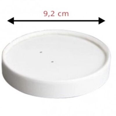 Ventilated cardboard lid White cardboard pot for soup bowl 35cl