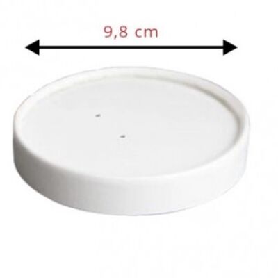 Ventilated cardboard lid White cardboard pot for soup bowl 45cl