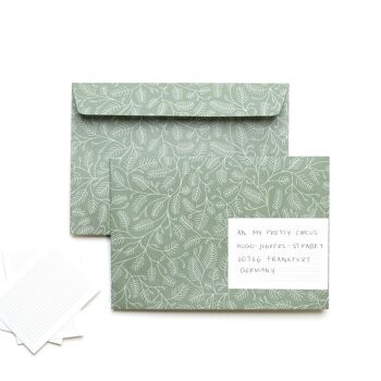 8 enveloppes de Noël "branches de pin" vert - C6 2