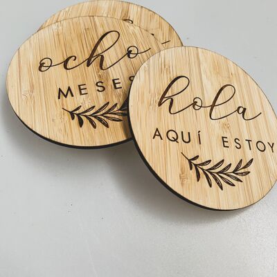 Tarjetas de hitos de madera - Español