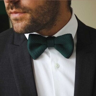 Knitted bow tie - Green