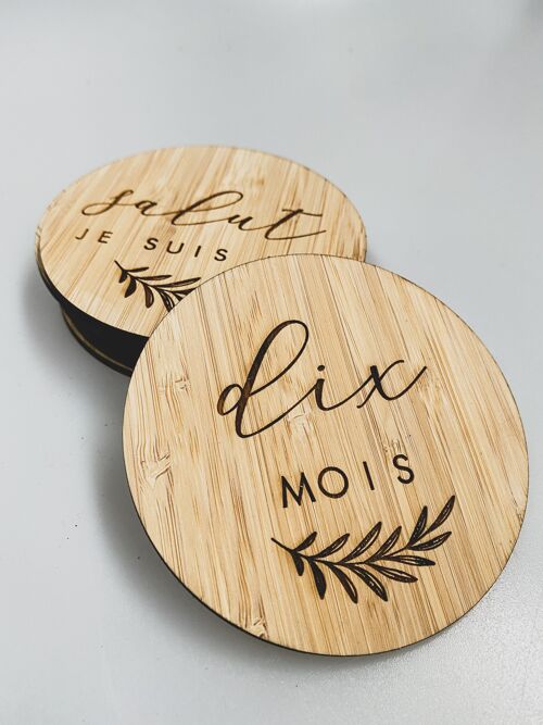 Wooden Milestone cards - French