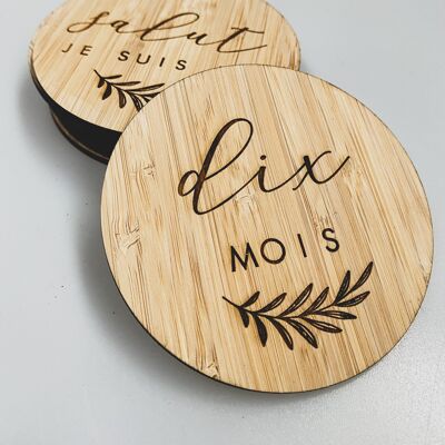 Wooden Milestone cards - French