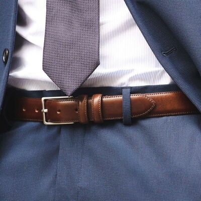 Ceinture en cuir lisse - Marron