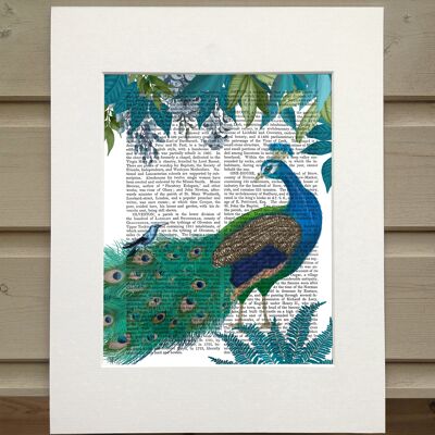 Peacock Garden 1, Book Print, Art Print, Wall Art