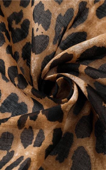 Écharpe noire à pampilles et imprimé léopard Dip-Dye 3